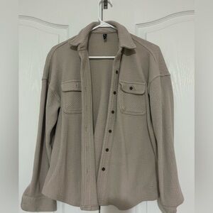 Lazy pants Beige Waffle Knit Cardigan